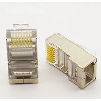 50pcs rj45 connector cat6 shielded network connectors rj45 plug 8p8c terminals for stp ethernet Cable switches modem
