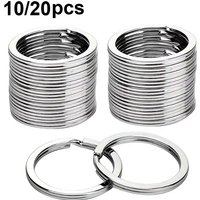 10pcs 20pcs 15-50mm Metal Double Loops Key Rings Smooth Flat Keyring for DIY Keychain Car Pendant Jewelry Making Accessories
