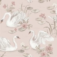Custom 3d Pink Swan wallpaper mural animal mural for Children's room decoration background wall stickers papel pintado de pared