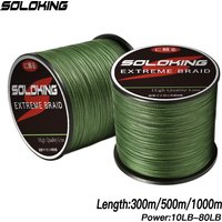 SOLOKING Braided Fishing Line e 300m/500m/1000M 10LB-80LB Wire 4 Strand Braided Line Super Strong Multifilament Fishing line Tro