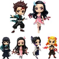 Kawaii Anime Demon Slayer Action Figures Nezuko Tanjirou Zenitsu Inosuke Kyoujurou GiyuuQposket Collectible PVC Model Toys