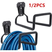 1/2PCS Heavy Duty Wall Mount Garden Hose Holder Metal Hose Hanger for Water/Air Hose Garage Organizer with Anti-Slip Foam
