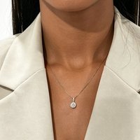 New Fashion Round Rhinestone Necklace Minimalist Charm Choker Pendant Party Gift for Women's Fine Jewelry Gifts