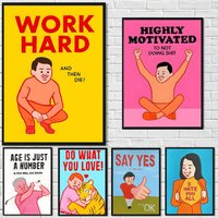 Abstract Funny Joan Cornella Fashion Canvas Wall Art for Living Room Home Decor