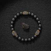 Matte Black Onyx with Cube Lava Bracelet, Mens Bracelet, Balance Bracelet, Natural stone Bracelet, gift for man/boyfriend,1pc