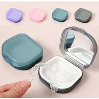 Elderly Portable False Teeth Box Denture Storage Box Invisible Braces Orthodontic Retainer Case With Cover Dustproof Container