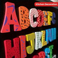 26-letter wooden refrigerator magnets, cartoon decorative magnets, kitchen and office whiteboard refrigerator magnets.