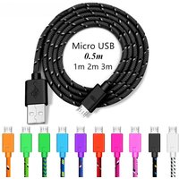 2.4A Micro Nylon Braided Data Sync Cable Micro USB Cable Fast Charging Mobile Phone Charger Date Cord For Samsung Xiaomi Huawei