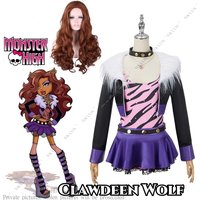 Clawdeen Wolf Anime Monster Costume Cos Costume Wig Female Little Devil Cute Cosplay Halloween Costumes Outfit Clawdeen Wolf