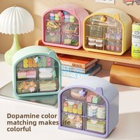 Dopamine Color Multifunctional Drawer Style Desktop Storage Box, Cosmetics Storage, Stationery Storage, Cute Style