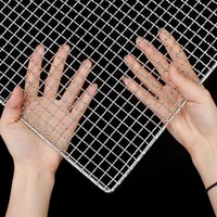 47 Sizes Square BBQ Grill 304 Stainless Steel Mesh BBQ Grills Grate Grid Wire Rack Carbon Cooking Baking Net Korean Barbecue