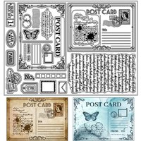 Vintage Postcard Print Pattern Clear Stamps Text and Tables Transparent Embossing Stamp Seal for DIY Scrapbooking