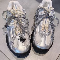 1PCS Fashion Silver Pearl Bow Pendant Gemstone Shoelaces Charms for Sneakers Shoe Decorations Buckle Girl Heart Shoe Charm