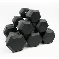 Wholesale Home Use Hex Dumbbells Black Rubber Weights Dumbbells Fitness Gym Equipment Hex Rubber Dumbbellspromote Sales