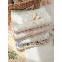 Double Sides Summer Floral Muslin Baby Blankets Baby Swaddle Wrap Receiving Blankets Soft Sleeping Bed Crib Quilt Stroller Blank