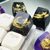 DIY Mechanical Keyboard Resin Keycaps Artisan Customized Pretty Sun And Moon/Stars Design Custom Keycaps for Keyboard