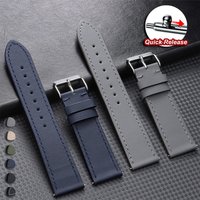 Nylon-coated Leather Watch Strap 20mm 22mm Quick Release Sailcloth Watch Band for Seiko for Rolex Men Women Universal Bracelets
