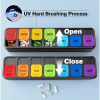 Daily Medication Dispenser Sliding Design Weekly Pill Organizer Portable Travel Tablets Cases Vitamins Box 7 Days Drug Container