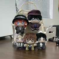Anime Bungo Stray Dogs Nakahara Chuuya Dazai Osamu Keychains Soft Stuffed Cotton Doll Backpack Pendant Keyring Gift