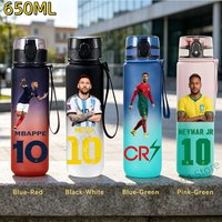 AliExpress Bandai 650MLRonaldo Messi Mbappé Sports Water Bottle Bulbasaur Squirtle Drinking Bottles Travel Cycling Hiking Exercise Gym Jugs