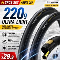 Thinvik Road BikeTires 700X25/28C Lightweight Cycling Tyre 360TPI Training Clincher Foldable for Bicycle Accessories-2pcs