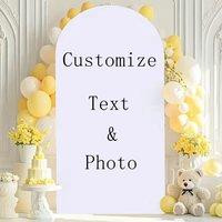 Customize Arch Backdrop Custom Text Photo Baby Shower Birthday Party Wedding Bridal Shower Decor Arch Background Elastic Fabric