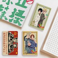 H-hetalias A-axis P-powers Card Holder Men And Womenn Universal Antirust Keychain PU Learther Access Drop Key Tag Ring