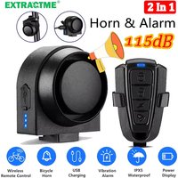 AliExpress Extractme Rockbye 2 in 1 Wireless Bicycle Horn Bell Bike Anti-theft Alarm Rechargeable 115 dB Motorcycle Vibration Alarm Cycling Security