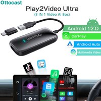 OTTOCAST Play2Video Ultra Ai Box Wireless Carplay Android Auto Built in Youtube Netflix IPTV Video Box For VW Benz 99% of Cars