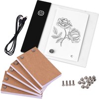 Flip Book Kit with Mini Light Pad LED Lightbox Tablet Design with Hole 300 Sheets Flipbook Paper Binding Screws for Drawing
