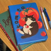 Cute Tomato Kitten Notebook A5 Schedule Planning Diary Thickened Small Line Journal Notebook Handbooks Hard Shell Stationery