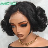 Vietnamese Hair Egg Curly Bob Wig Free Part 4x4 Lace Closure Wig 100% Human Hair Wigs Natural Color 350% Density For Black Wome