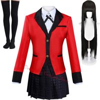 Womens Kakegurui Cosplay Costume Yumeko Jabami Outfit Uniform Skirt Suit Halloween Costume
