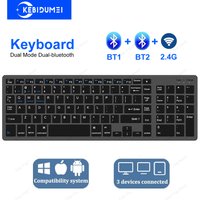 Dual-mode 2.4G Wireless Keyboard Dual Bluetooth 5.0 Keyboard 102 Keys Rechargeable Keyboard For MacBook Tablet PC Accessories