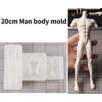 20cm Polymer Clay Doll Man Body Silicone Mold DIY Pottery Manual Model /Anime Character Outline Details Sculpture Molding Tools