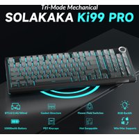 SOLAKAKA Ki99 Pro Bluetooth Wireless Keyboard 99 Keys Tri-mode Gasket Hot Swap RGB Customized Creamy Gaming Keyboard 10000mAh
