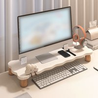 Wood Desktop Computer Heightening Rack Comfortable Viewing Height stable Elevated Laptop Stand Stable Large Load Bearing