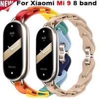 Silicone Strap for Xiaomi Mi 9 8 Band Chain Buckle Bracelet for Miband 9 8 NFC Fashion Lady Style Replacement Rubber Band Correa