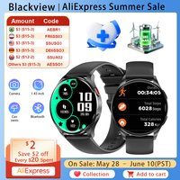 Blackview X20 Smart Watch 1.43" HD AMOLED Screen Bluetooth Heart Rate Blood Oxygen Waterproof Fitness Tracker Gift for Men Women