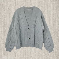 TTPD Cardigan Women Grey Cosy Chunky Cable Knit V-neck Button Down Sweater Jacket Autumn Winter TS Cardigan Tay Fans-made