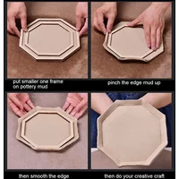 Wooden Ceramic Plate Forming Mold with Concentric Geometric Hand-printed Blank Shape Clay Cutting Guide Rail for Pottery Tools
