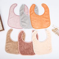 Solide Terry Handtuch Baby Lätzchen Süße Baumwolle Speichel Handtuch Einstellbar Koreanische Kinder Jungen Mädchen Tasche Bandanas Fütterung Rülpsen K