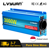 Reiner Sinuswellen-Wechselrichter 1200W-3000W DC 12V zu AC 220V 50Hz Stromwechselrichter-Ladegerät-Adapter EU-Steckdose Dual-USB für Wohnmobil/Reisemobil/Off-Grid/LKW/Marine