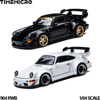 TimeMicro1:64 RWB 964 Black White Dual Color Simulation Alloy Car Model Collectible Toy Gift