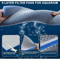 8 Layer Reusable Aquarium Honeycomb Filter Sponge Pad Strong Bio Filter Media for Fish Tank and Pond Aquarium 8D Sponge Filters