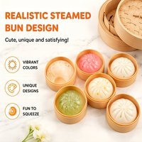 2026 Trendy Glitter Bao Bun Squishy TPR Stretchy Squeeze Fidget Sensory Anti Stress Desk Accessory Random Color Party Prop