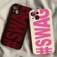 English Letters SWAG Phone Case For iPhone 17 16 15 11 12 14 13 Pro Max Mini XS XR 7 Plus 17E Shockproof Silcone Cover Fundas