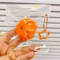 Cute Peeled Orange Fruit Pinch Keychain Squeeze To Relieve Stress, Rebound, And Release Yellow Tangerines