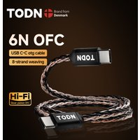 TODN Type C To C OTG Audio Cable Hifi USB Cable OFC Silver-plated HiFi Portable DAC Heaphone Amplifier