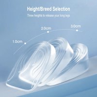 Silicone Gel Height Increase Insole Heel Lifting Inserts Shoe Foot Care Protector Elastic Cushion Arch Support Insert for Unisex
